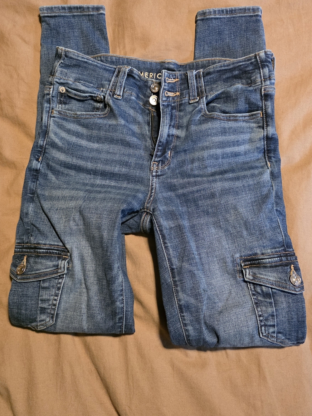 American Eagle 6 Extra Long Moto Style Jeggings Jeans Skinny